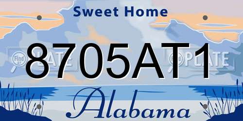 8705AT1 Alabama License Plate