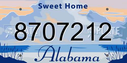 8707212 Alabama License Plate