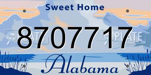 8707717 Alabama License Plate