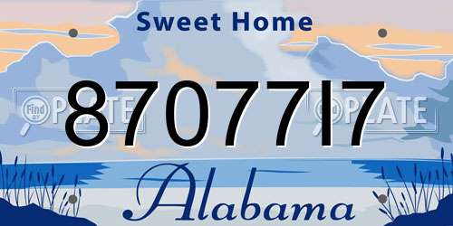 87077I7 Alabama License Plate