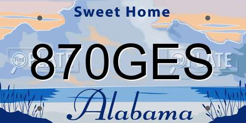 870GES Alabama License Plate