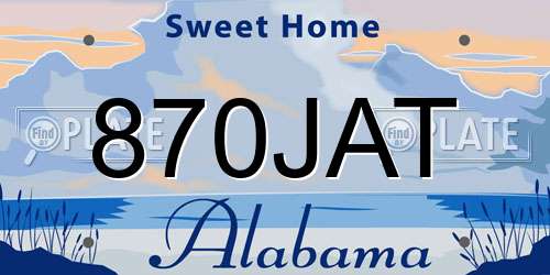 870JAT Alabama License Plate