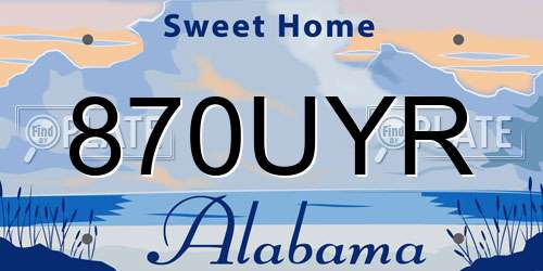 870UYR Alabama License Plate