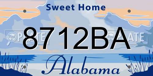 8712BA Alabama License Plate
