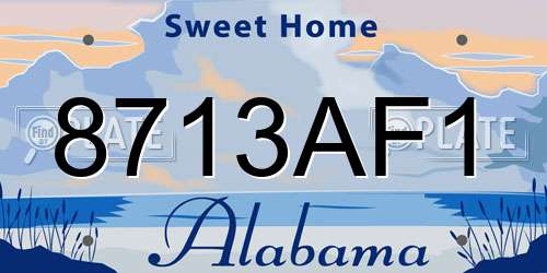8713AF1 Alabama License Plate