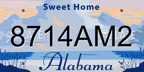 8714AM2 Alabama License Plate