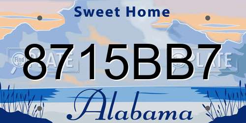 8715BB7 Alabama License Plate