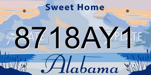 8718AY1 Alabama License Plate