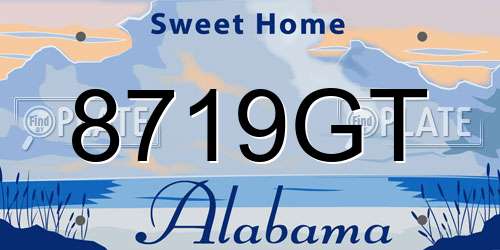 8719GT Alabama License Plate