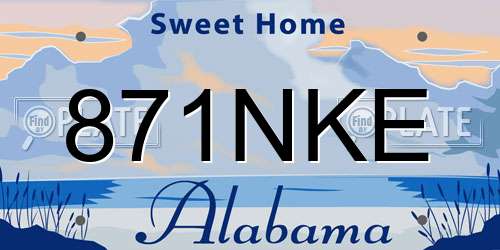 871NKE Alabama License Plate