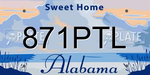 871PTL Alabama License Plate