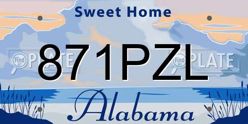 871PZL Alabama License Plate