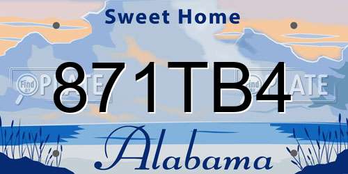 871TB4 Alabama License Plate