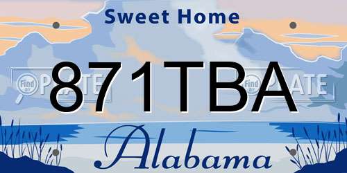 871TBA Alabama License Plate