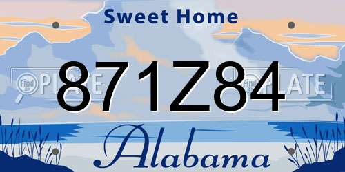 871Z84 Alabama License Plate