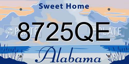 8725QE Alabama License Plate