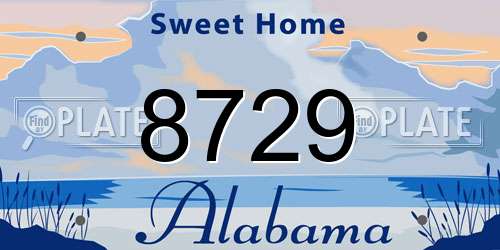 8729 Alabama License Plate