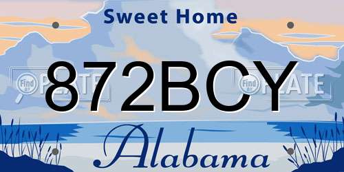 872BCY Alabama License Plate