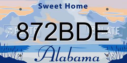 872BDE Alabama License Plate
