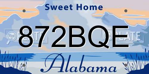 872BQE Alabama License Plate