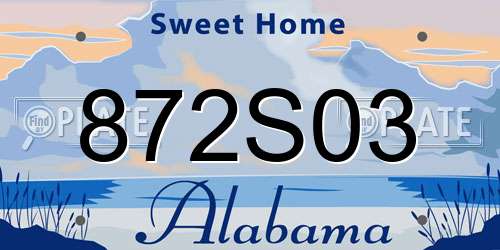 872S03 Alabama License Plate