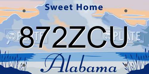 872ZCU Alabama License Plate