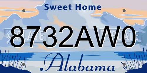 8732AW0 Alabama License Plate