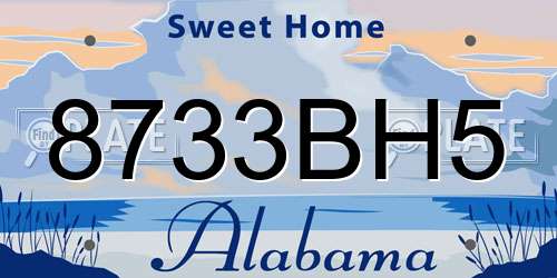 8733BH5 Alabama License Plate