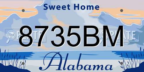 8735BM Alabama License Plate