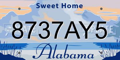 8737AY5 Alabama License Plate