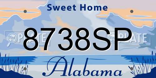 8738SP Alabama License Plate