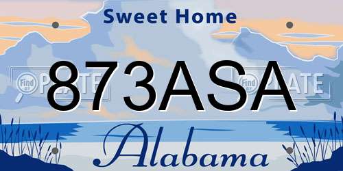 873ASA Alabama License Plate
