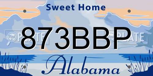873BBP Alabama License Plate