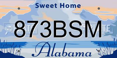 873BSM Alabama License Plate