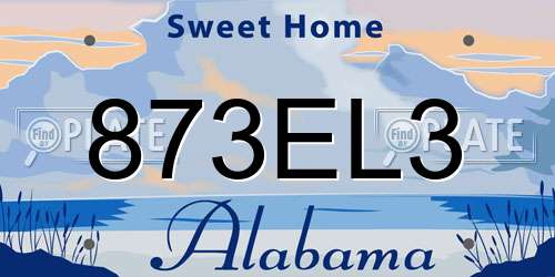 873EL3 Alabama License Plate
