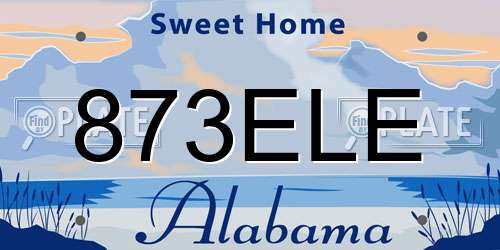 873ELE Alabama License Plate