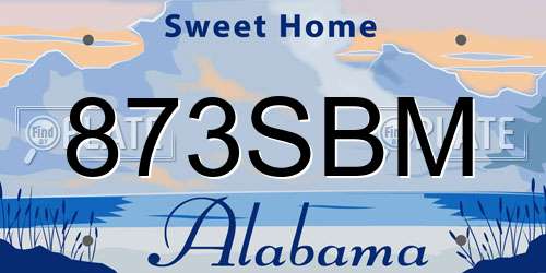 873SBM Alabama License Plate