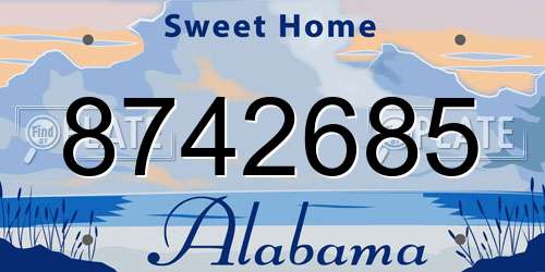 8742685 Alabama License Plate