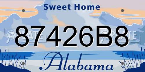 87426B8 Alabama License Plate