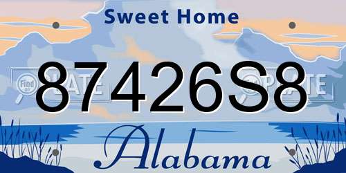 87426S8 Alabama License Plate