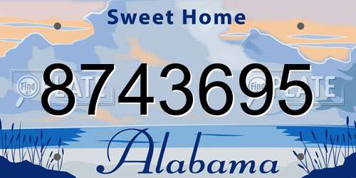 8743695 Alabama License Plate