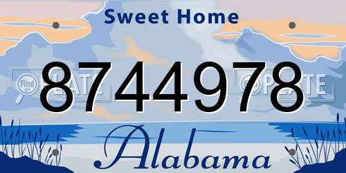 8744978 Alabama License Plate