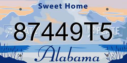87449T5 Alabama License Plate