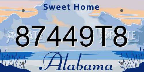 87449T8 Alabama License Plate