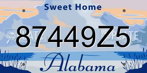 87449Z5 Alabama License Plate