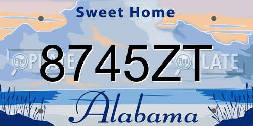 8745ZT Alabama License Plate