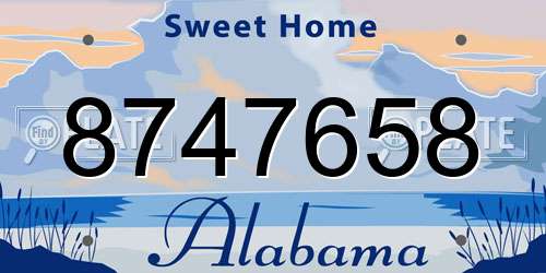8747658 Alabama License Plate