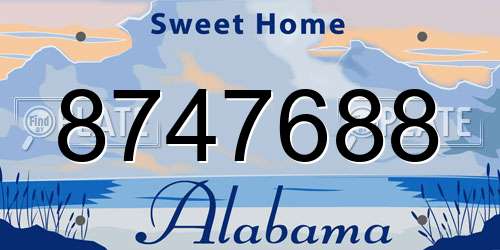 8747688 Alabama License Plate