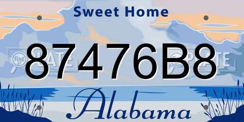 87476B8 Alabama License Plate