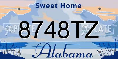 8748TZ Alabama License Plate